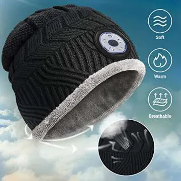 HIGHEVER LED Beanie Hat with Light for Winter Adventures