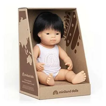 Miniland Doll 15'' Asian Boy - Quality Anatomical Play Doll, Made in Spain