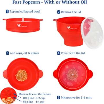 EcoPeaceful Silicone Microwave Popcorn Maker - Eco-Friendly