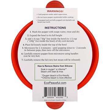 EcoPeaceful Silicone Microwave Popcorn Maker - Eco-Friendly