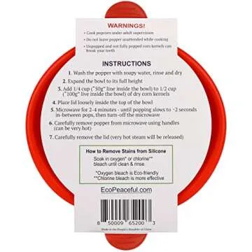 EcoPeaceful Silicone Microwave Popcorn Maker - Eco-Friendly