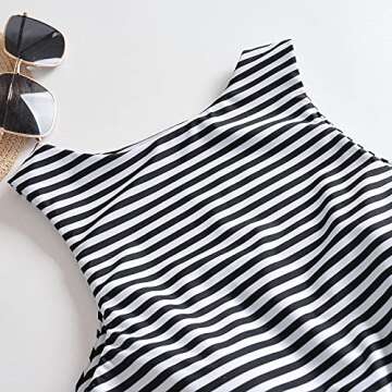 Women's Cut Out Tie Knot Front Scoop High Neck Tank Crop Top Bikini Swimsuit Top Only