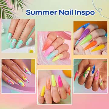 AZUREBEAUTY 42Pcs Dip Powder Nail Kit Starter - Going Summer, 32 Colors Blue Lilac Purple Pink Green...