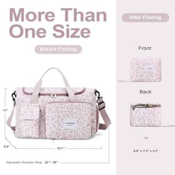 WOOMADA Foldable Travel Duffel Bag with Shoes Compartment, Overnight Bag with Wet Pocket & Trolley S...