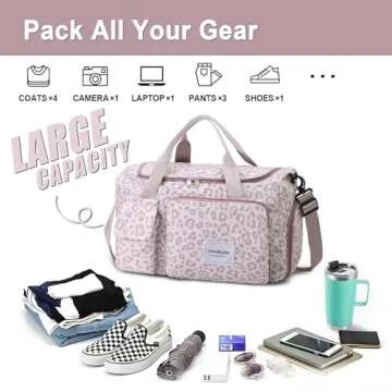 Stylish WOOMADA Foldable Travel Duffel Bag for Women