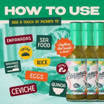 PISQUEYA Hot Sauce - Gourmet Medium Buzz Hot Sauce with Jalapeño Peppers - Plant Based, No Sugar, Gluten Free, Low Sodium - You Can Really Taste the Peppers - 5 oz.