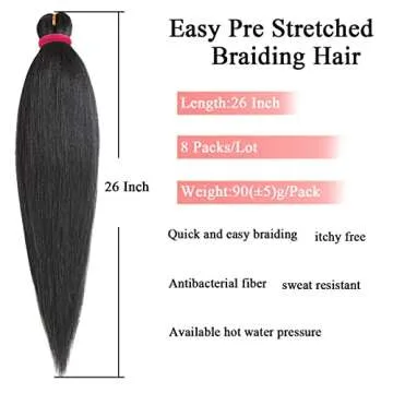 Leeven 26 Inch Pre-Stretched Braiding Hair - Tangle-Free