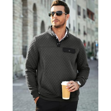Men's Quilted Sweatshirt - Stylish & Comfortable Fall Wear