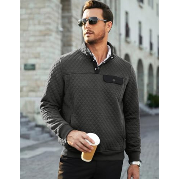 Men's Quilted Sweatshirt - Stylish & Comfortable Fall Wear