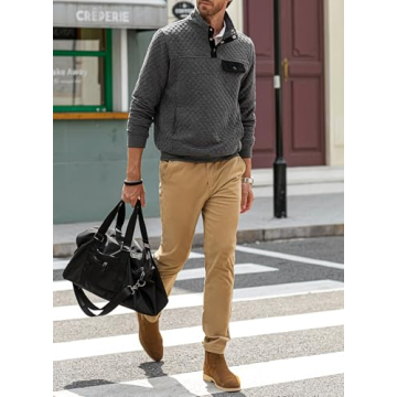 Men's Quilted Sweatshirt - Stylish & Comfortable Fall Wear
