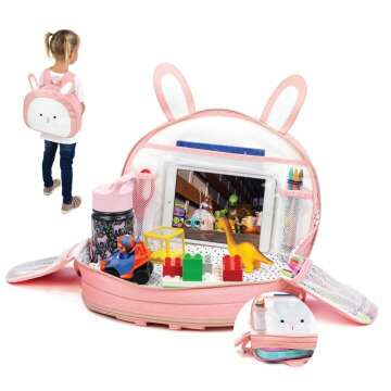 Toddler Travel Activity Tray & Backpack - Bunny