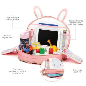 Toddler Travel Activity Tray & Backpack - Bunny