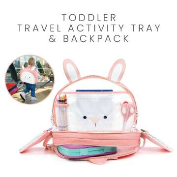 Toddler Travel Activity Tray & Backpack - Bunny