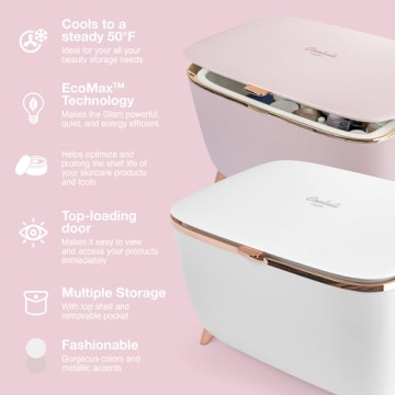 Cooluli Glam 9L Mini Skincare Fridge - Pink Elegance for Beauty
