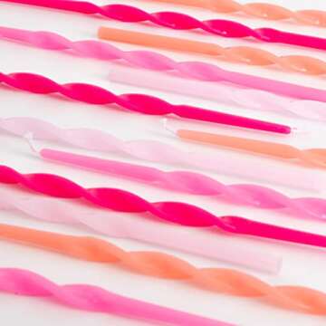 Meri Meri Twisted Long Birthday Candles for Cake (Pack of 16), 7" Tall, Unscented Meri Meri Birthday...