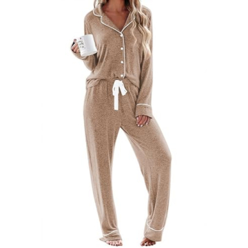Ekouaer Women's Pajama Set - Soft, Cozy & Elegant with Pockets