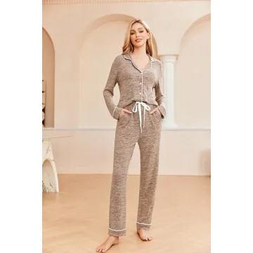 Luxurious Ekouaer Women's Pajama Set with Pockets