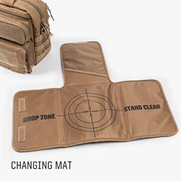 Tactical Baby Gear Deuce 3.0 Tactical Diaper Bag Combo Set and Changing Mat (Coyote Brown)