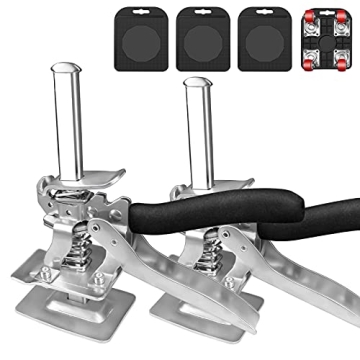 2 Furniture Jack Lifter Kit with 4 Sliders - Heavy Duty Moving Tools