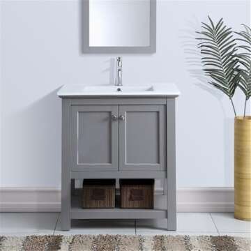Fresca Manchester 30" Gray Bathroom Vanity Set with Sink