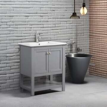 Fresca Manchester 30" Gray Bathroom Vanity Set with Sink