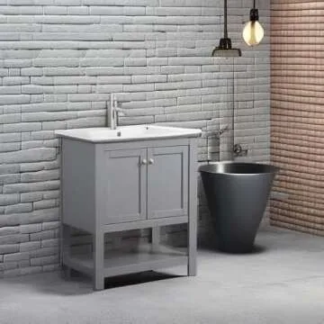 Fresca Manchester 30" Gray Bathroom Vanity Set with Sink