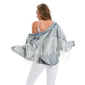 Oversized Vintage Denim Jacket for Women - Justalwart