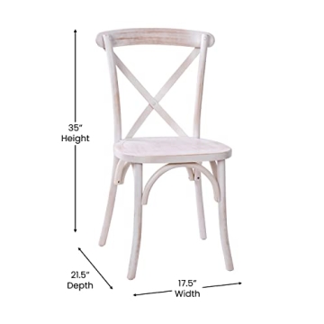 Merrick Lane Bardstown Bistro Dining Chair - Lime Wash Finish