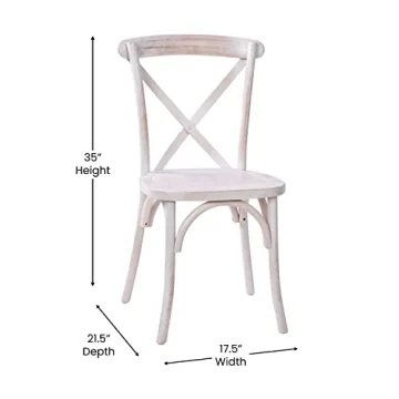 Merrick Lane Bardstown Bistro Dining Chair - Lime Wash Finish