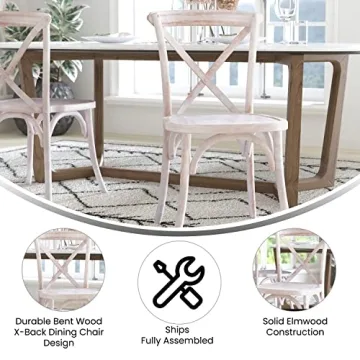 Merrick Lane Bardstown Bistro Dining Chair - Lime Wash Finish