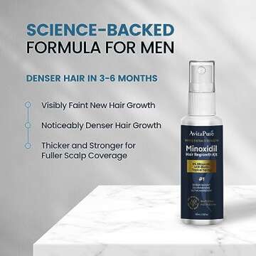 5% Minoxidil Hair Growth Serum for Men - Extra Strength Treatment to Combat Hair Loss and Thinning (...