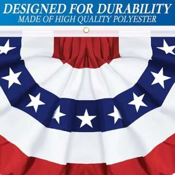 3 Pack USA Pleated Fan Flag for Patriotic Decor