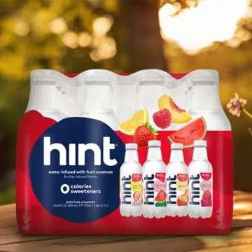Hint Water Red Variety Pack, Zero Calories & Sugar, 12 Bottles