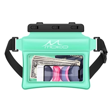 MoKo Waterproof Phone Pouch Fanny Pack for Swimming & Kayaking, Mint Green