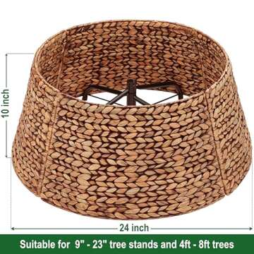 CENBOSS Rattan Christmas Tree Collar for Stylish Decor
