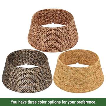 CENBOSS Rattan Christmas Tree Collar for Stylish Decor
