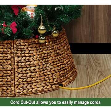 CENBOSS Rattan Christmas Tree Collar for Stylish Decor