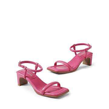 DREAM PAIRS Womens Heels Open Toe Ankle Strap Square Cute Wedding Party Sandal Comfort Dress Shoes H...