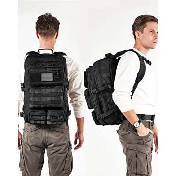 Falko Tactical Backpack 50L, 2.4x Stronger, Military Backpack, Heavy Duty Rucksack, Molle Large Backpack, Work, Outdoors