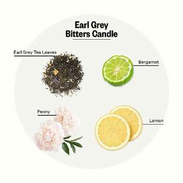Apotheke Luxury Scented Candles for Home, Earl Grey Bitters - Aromatherapy Jar Candle with Soy Wax B...