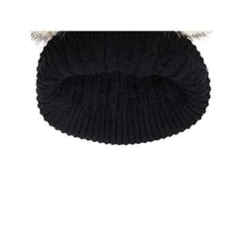 Century Star Baby Girl Hats Winter Cute Baby Beanie for Girls Boys Knit Baby Hats Warm Infant Toddler Beanie Pom Pom Cap 3Pcs Black & White & Gray One Size