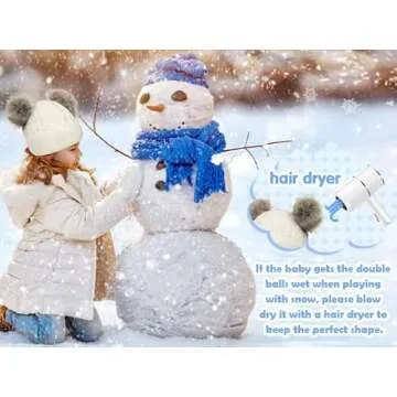 Century Star Baby Girl Hats Winter Cute Baby Beanie for Girls Boys Knit Baby Hats Warm Infant Toddler Beanie Pom Pom Cap 3Pcs Black & White & Gray One Size