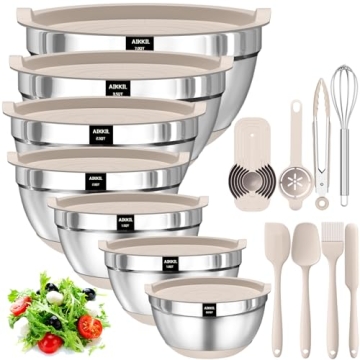 AIKKIL 20 Piece Mixing Bowl Set with Airtight Lids