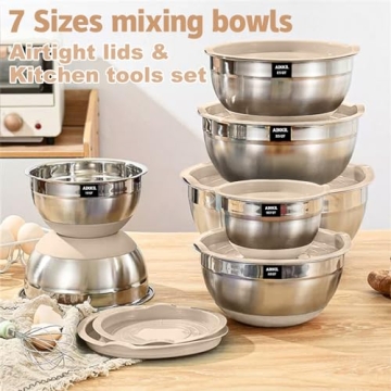 AIKKIL 20 Piece Mixing Bowl Set with Airtight Lids