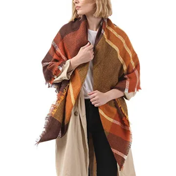 Stylish Warm Oversized Plaid Scarf Perfect for Winter