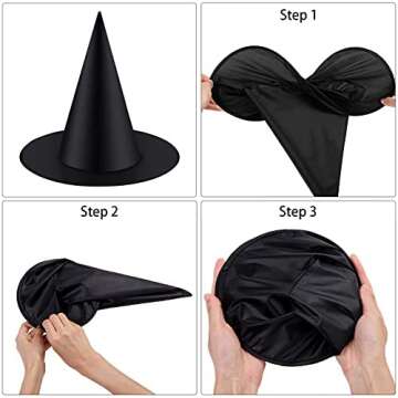 KOSIMI Black Witch Hats for Halloween Role-Playing