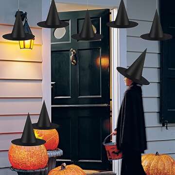 KOSIMI Black Witch Hats for Halloween Role-Playing