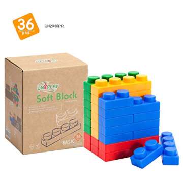 UNiPLAY Basic Soft Building Blocks — Cognitive Development Toy, Educational Blocks, Interactive Se...