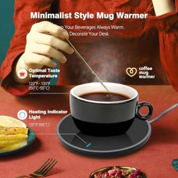 Lesipee Coffee Mug Warmer, Smart Candle Warmer, Coffee Cup Warmer with Pressure-Induced Auto ON/Off,...