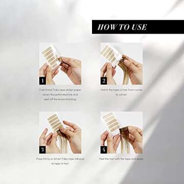 The Hair Shop Smart Tabs Tape-in Hair Extension Tape - Professional Strong No-Residue Bonding Double...